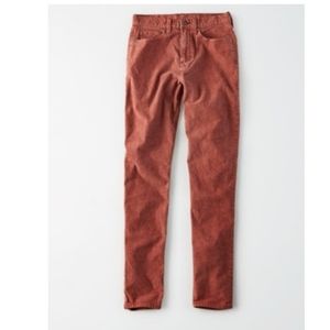 AE Corduroy Rust Color Mom Jean